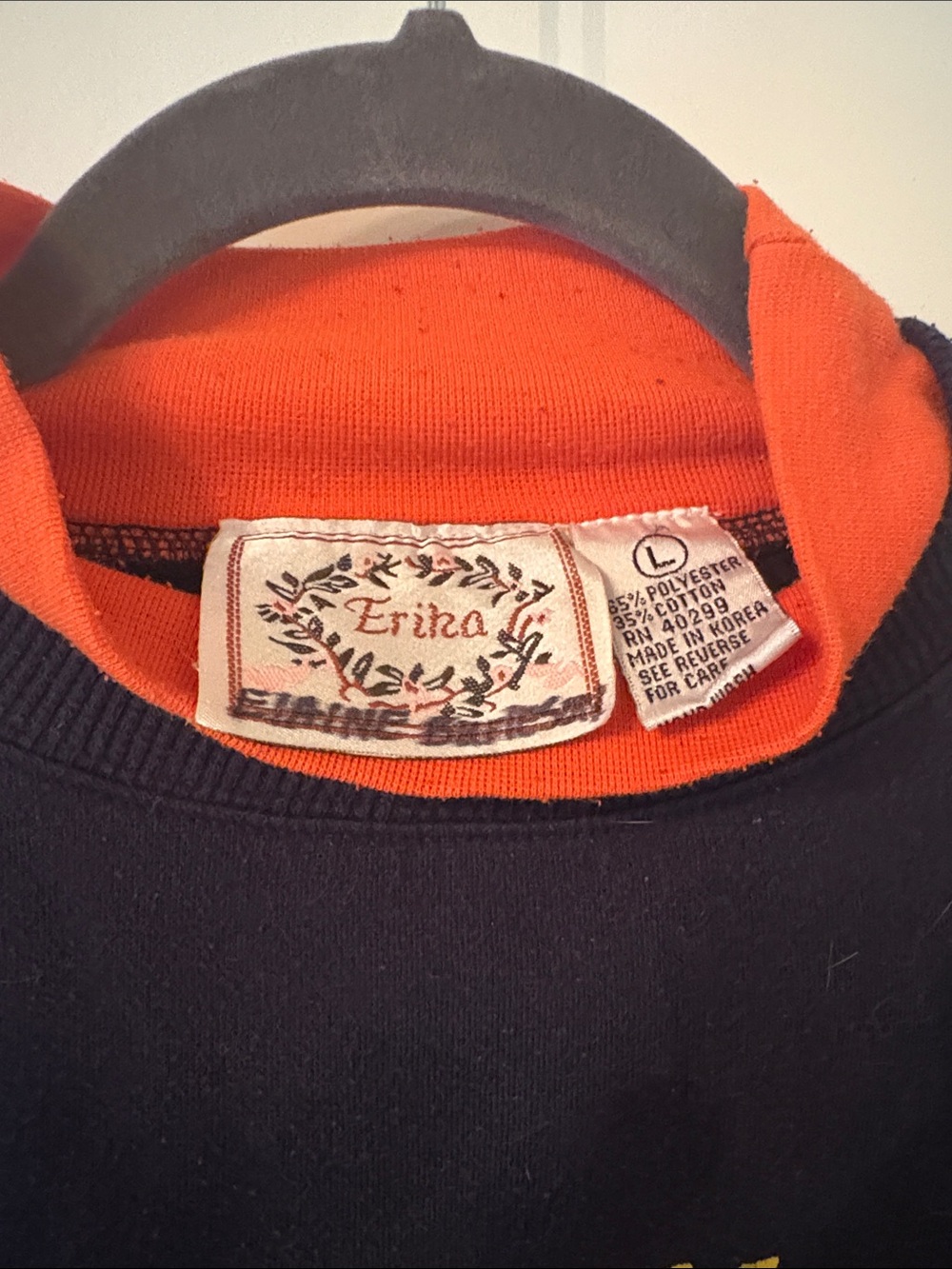 Vintage Miss Erika Happy Halloween Black Cat Sweatshirt with Orange Pumpkins - Picture 2 of 6